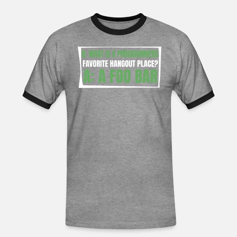 Developer Coder Programmer Funny - Men's Ringer Shirt - heather grey/black