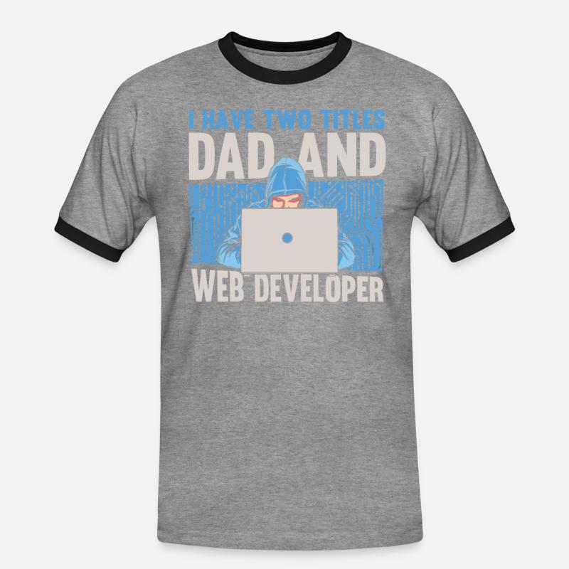 Web Developer Web Developer Father - Men's Ringer Shirt - heather grey/black