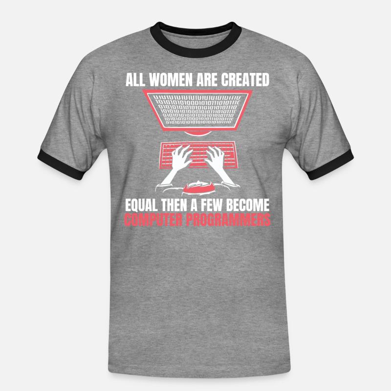 Entwickler Coder Programmierer Computer - Männer Kontrast-T-Shirt - Grau meliert/Schwarz