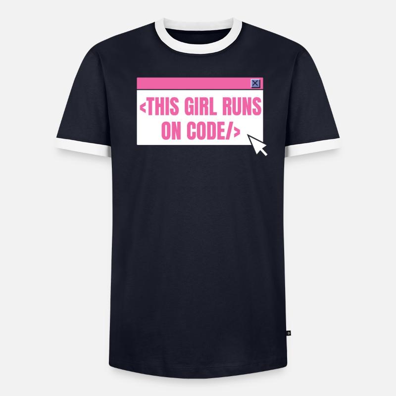 Developer Coder Programmer Girl - Men's Ringer Shirt - undefined