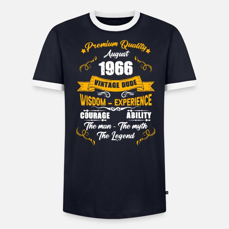August 1966 Vintage Geburtstag Geschenk Männer Kontrast-T-Shirt