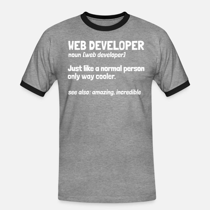 Web Entwickler Webdeveloper - Männer Kontrast-T-Shirt - Grau meliert/Schwarz