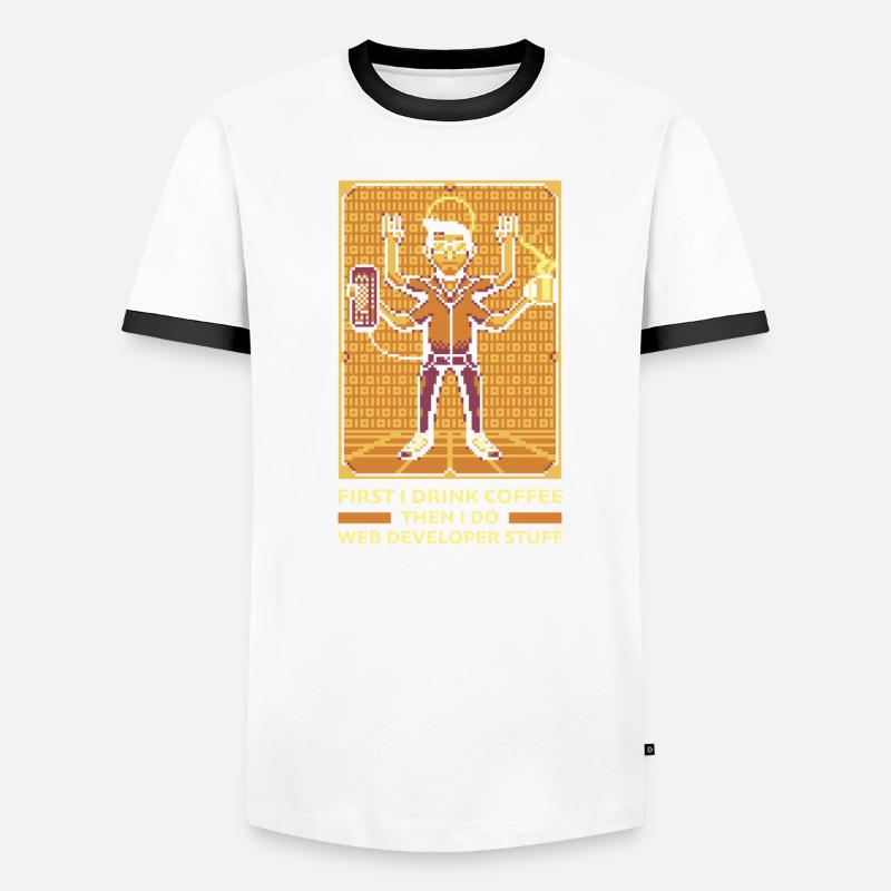 Web Entwickler Webdeveloper Kaffee Männer Kontrast-T-Shirt