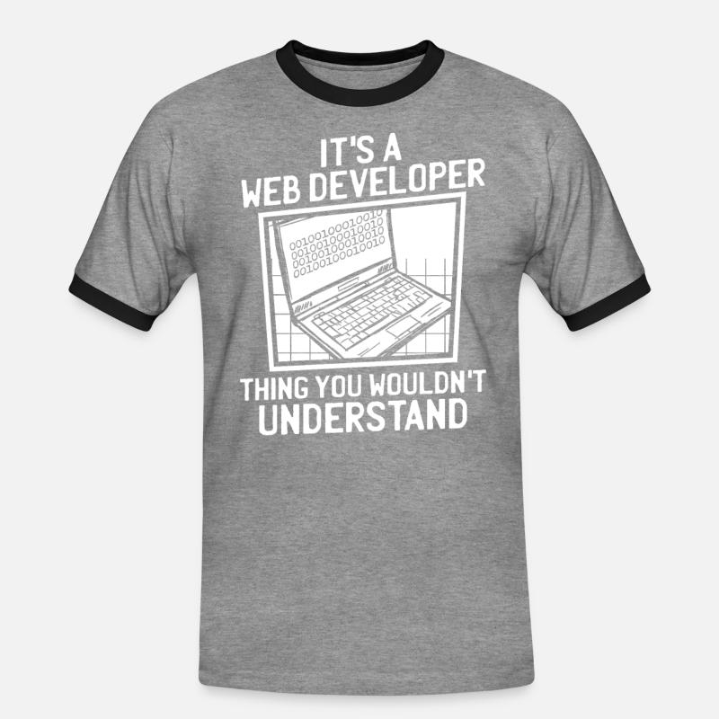 Web Entwickler Webdeveloper - Männer Kontrast-T-Shirt - Grau meliert/Schwarz