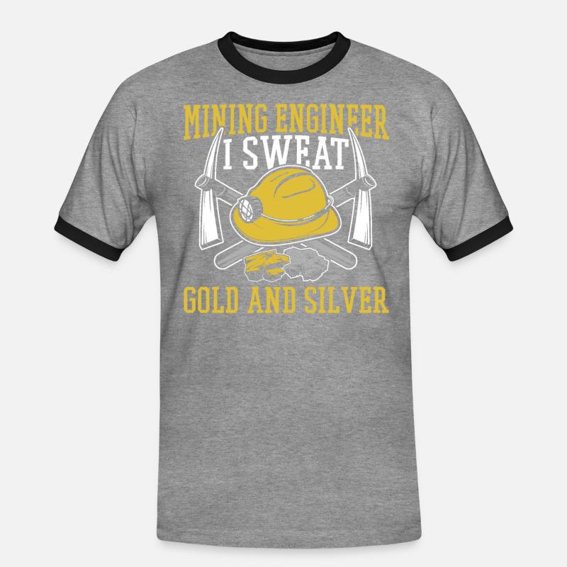 Engineer Cool Mining Engineer - Men's Ringer Shirt - heather grey/black