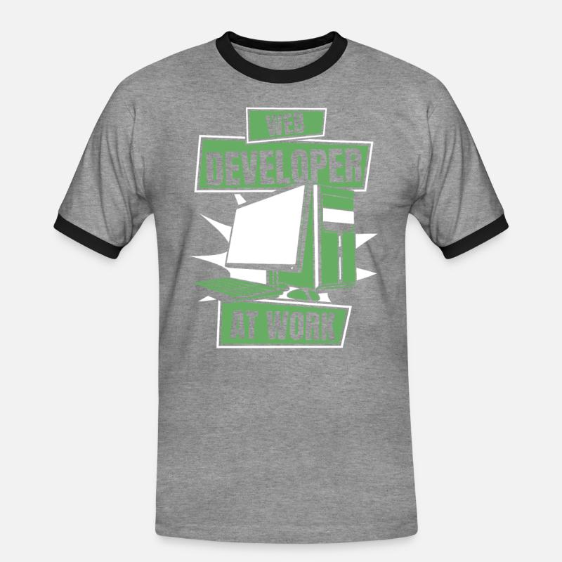 Web Developer Webdeveloper Cool - Men's Ringer Shirt - heather grey/black