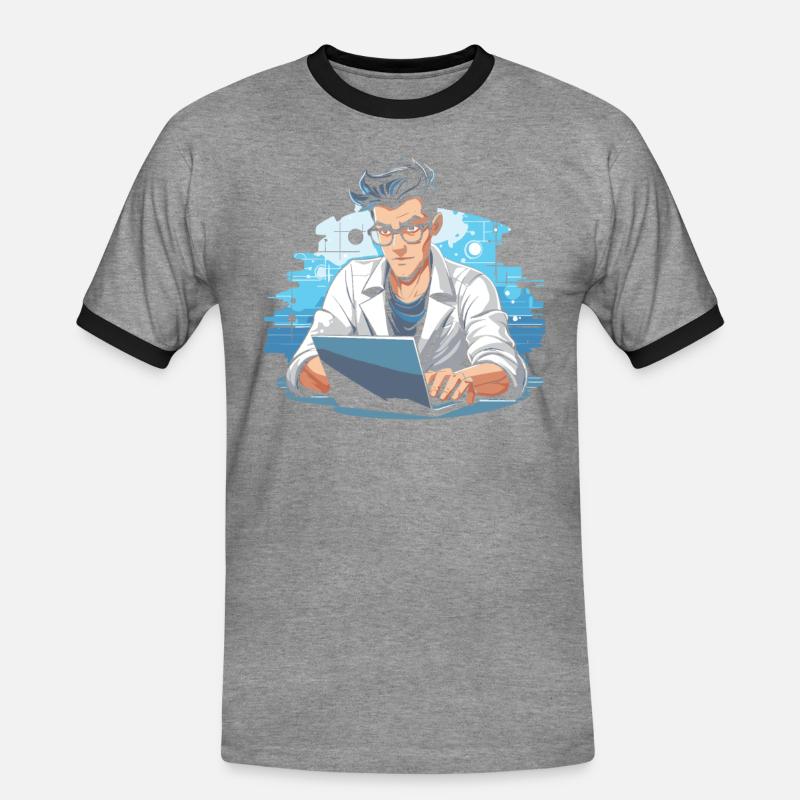 Data Science Data Analyst - Men's Ringer Shirt - heather grey/black