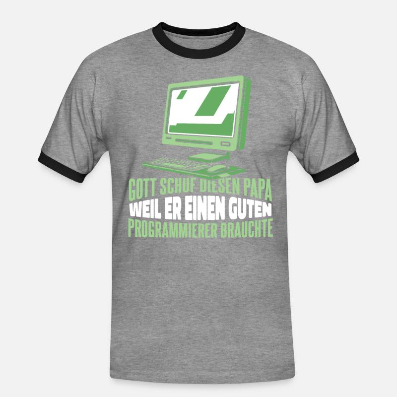 Entwickler Coder Programmierer - Männer Kontrast-T-Shirt - Grau meliert/Schwarz