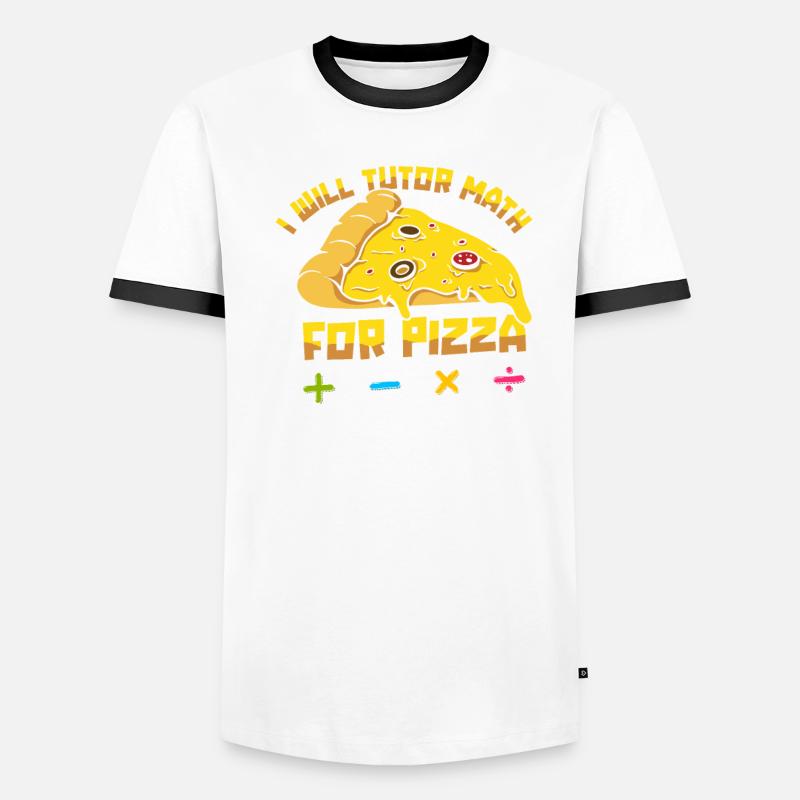 Math Teacher Math Teacher Pizza Men's Ringer Shirt