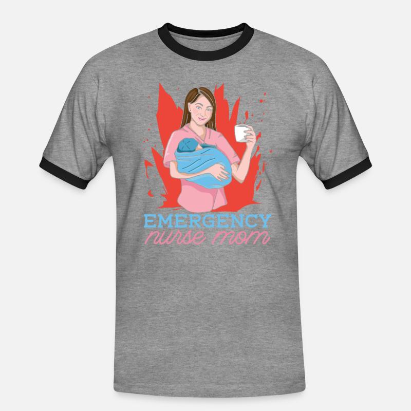Krankenschwester Mutter Notfall Krankenschwester - Männer Kontrast-T-Shirt - Grau meliert/Schwarz