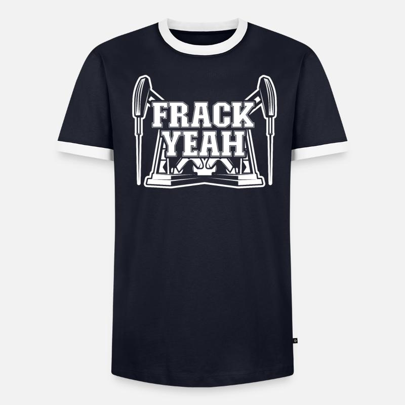 Ölfeld Bohrinsel Fracking - Männer Kontrast-T-Shirt - undefined