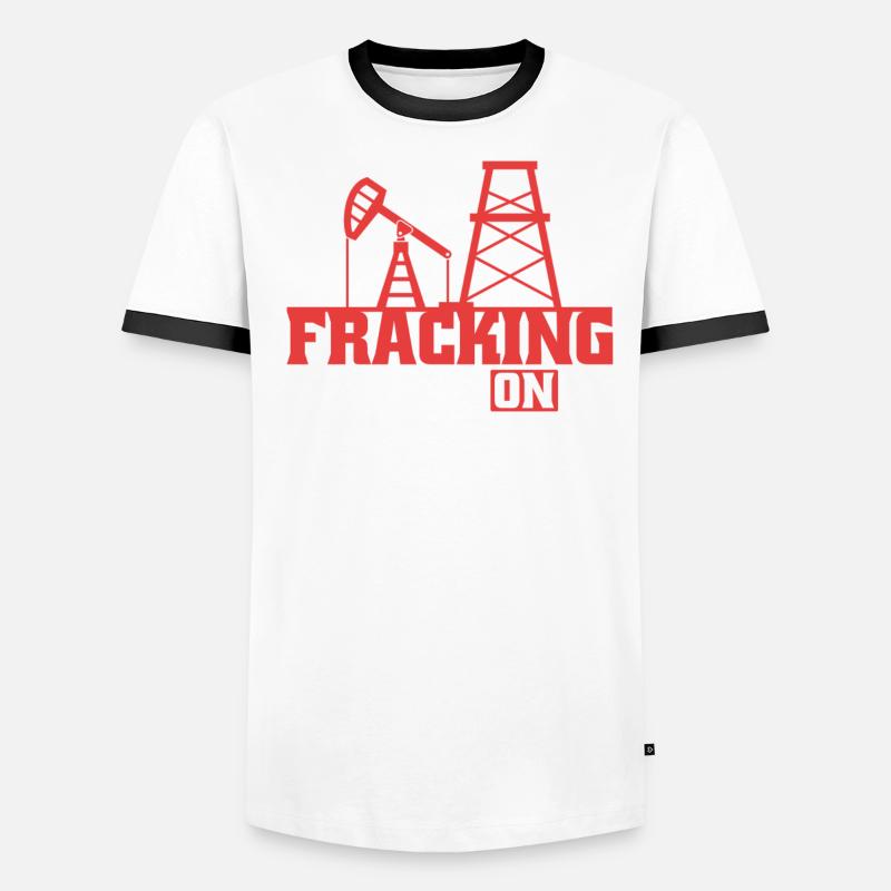 Ölfeld Bohrinsel Fracking Männer Kontrast-T-Shirt