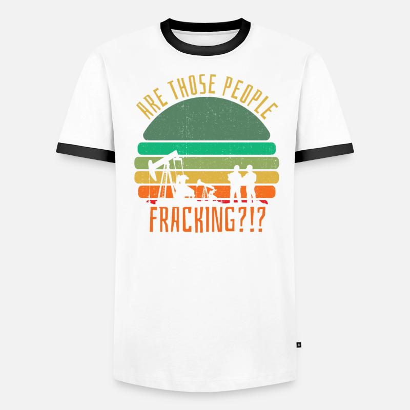 Ölfeld Bohrinsel Fracking Männer Kontrast-T-Shirt