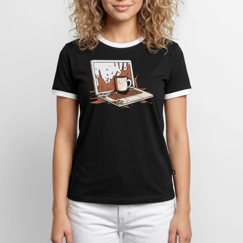 Entwickler Coder Programmierer Kaffee Männer Kontrast-T-Shirt