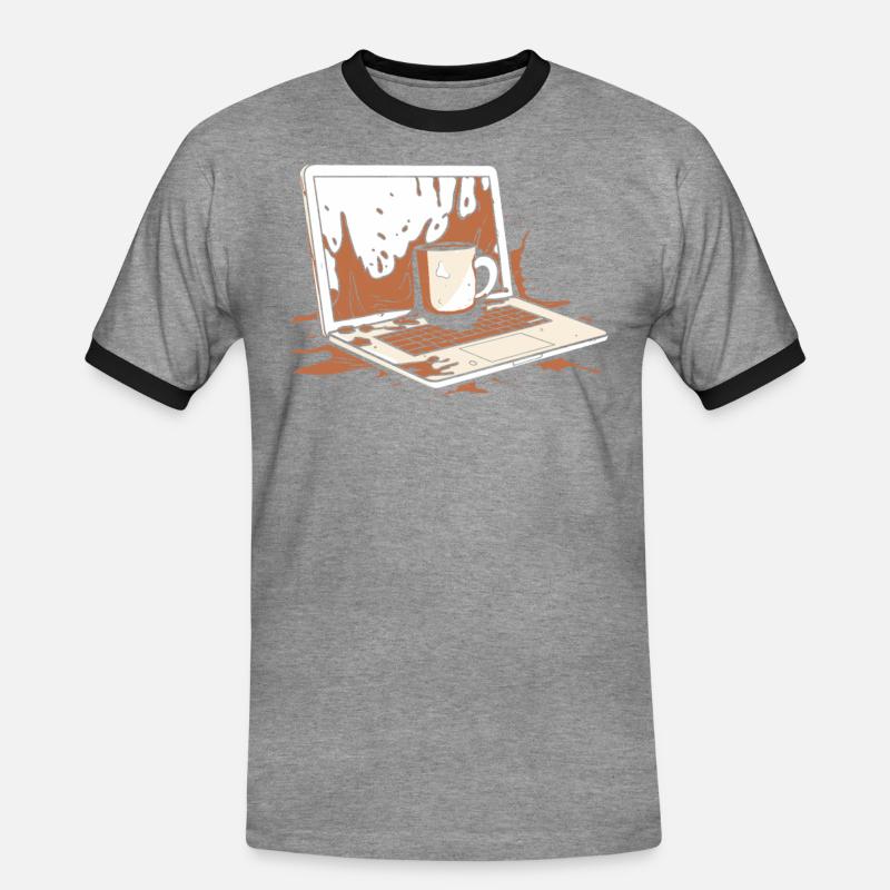 Entwickler Coder Programmierer Kaffee - Männer Kontrast-T-Shirt - Grau meliert/Schwarz