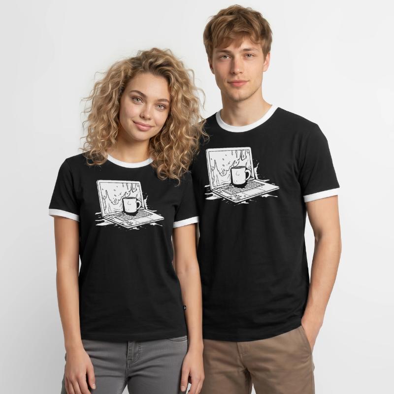 Developer, Coder, Programmer, Coffee Men's Ringer Shirt