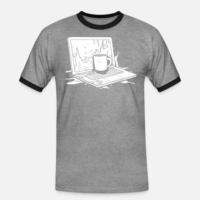 Entwickler Coder Programmierer Kaffee - Männer Kontrast-T-Shirt - Grau meliert/Schwarz
