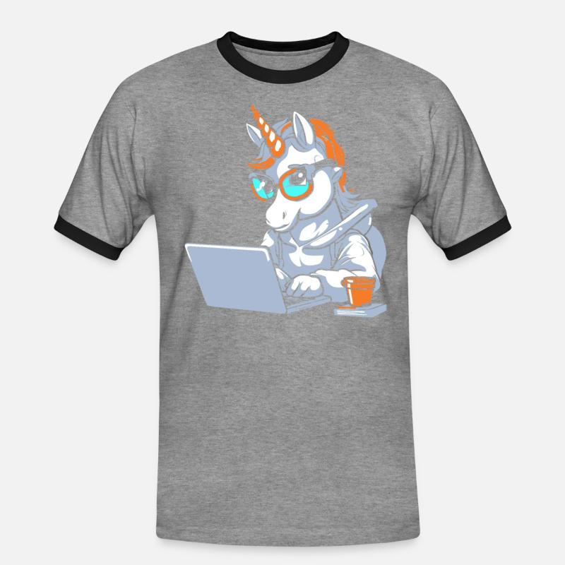 Entwickler Coder Programmierer Kaffee - Männer Kontrast-T-Shirt - Grau meliert/Schwarz