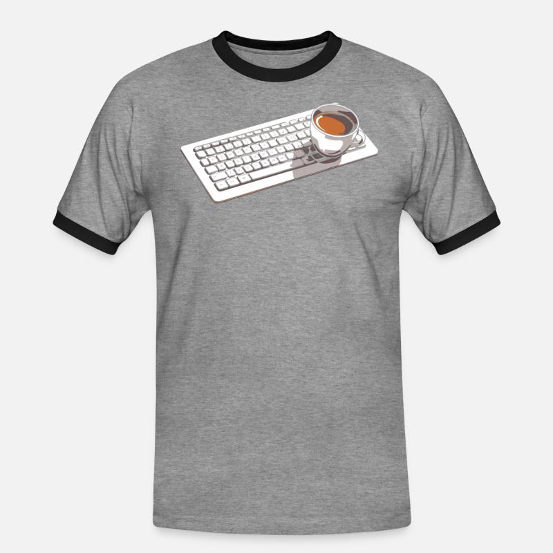 Entwickler Coder Programmierer Kaffee - Männer Kontrast-T-Shirt - Grau meliert/Schwarz