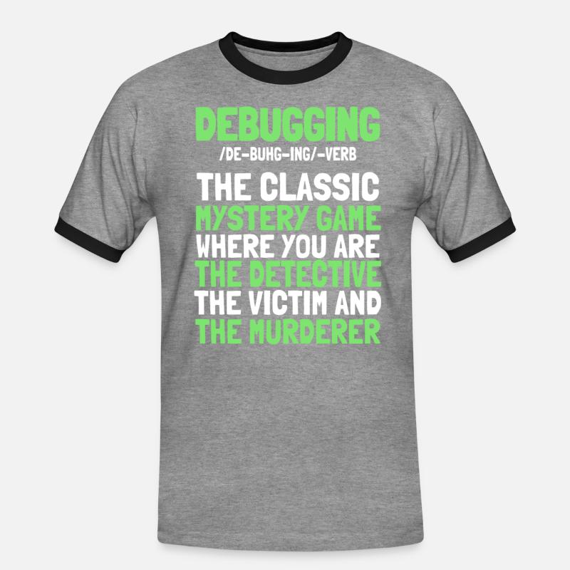 Entwickler Coder Programmierer Witzig Debugging - Männer Kontrast-T-Shirt - Grau meliert/Schwarz
