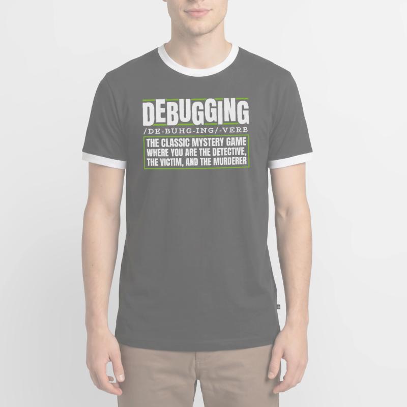Developer, Coder, Programmer, Debugging Men's Ringer Shirt