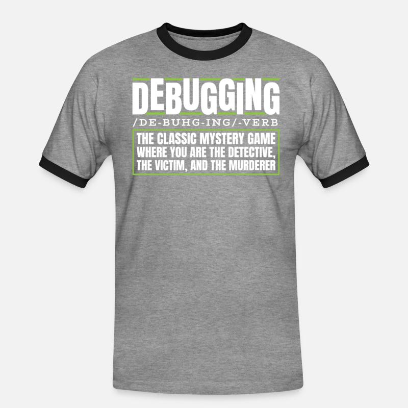 Entwickler Coder Programmierer Debugging - Männer Kontrast-T-Shirt - Grau meliert/Schwarz