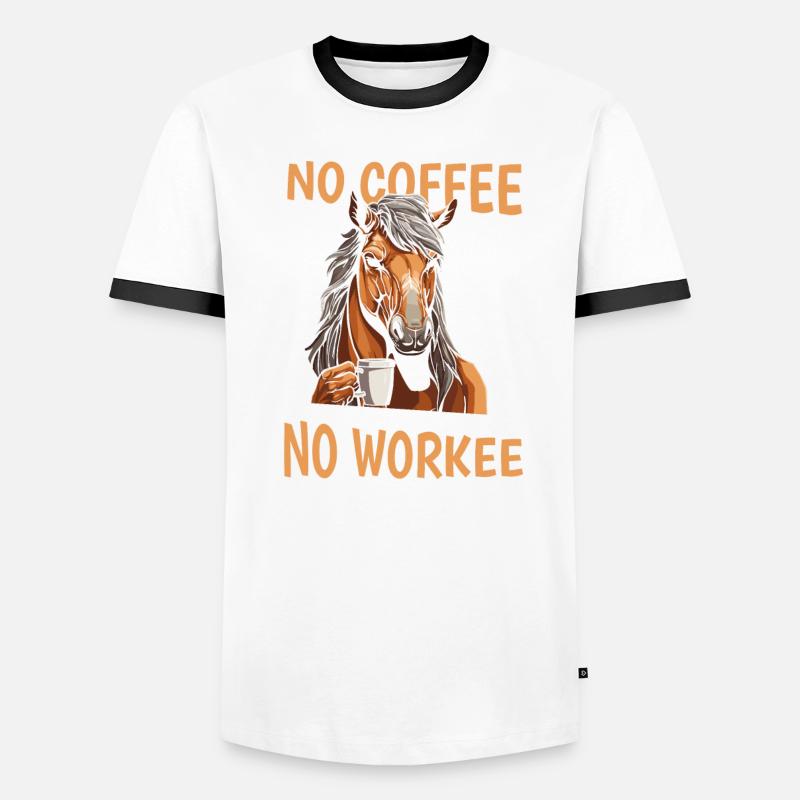 Kaffee Cafe Pferd Pas de café Pas de Workee T-shirt contrasté Homme