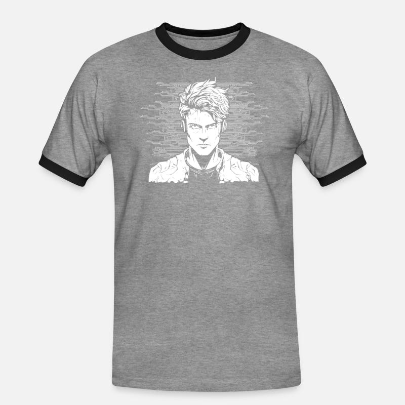 Developer, Coder, Programmer - Men's Ringer Shirt - heather grey/black