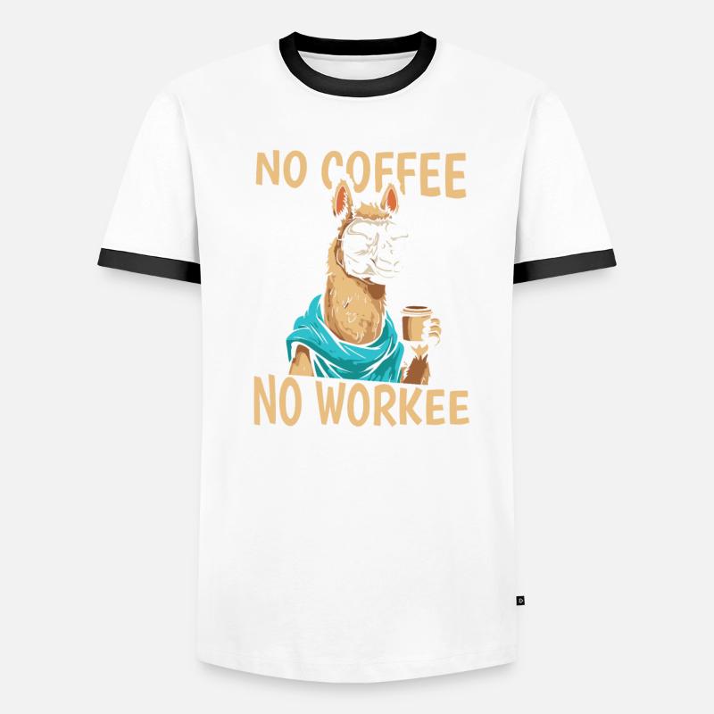 Kaffee Cafe Lama Pas De Café Pas de Workee T-shirt contrasté Homme