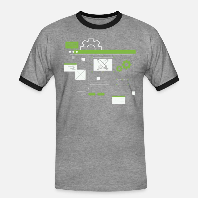 Developer, Coder, Programmer - Men's Ringer Shirt - heather grey/black