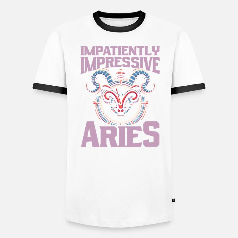 Aries Funny Time Clock Men's Ringer Shirt