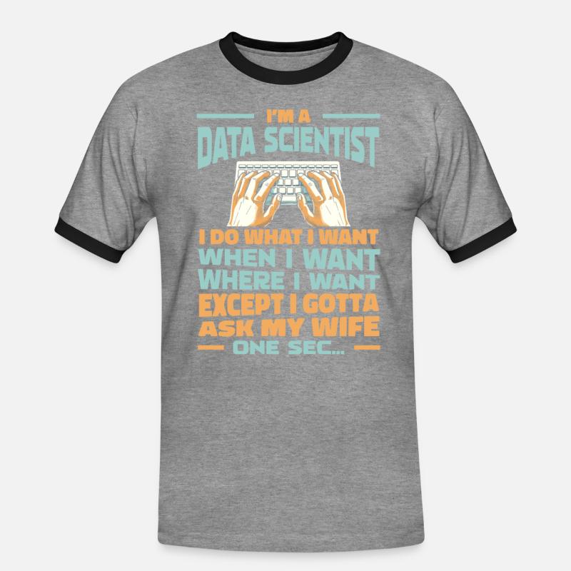 Data Science Data Analyst - Men's Ringer Shirt - heather grey/black