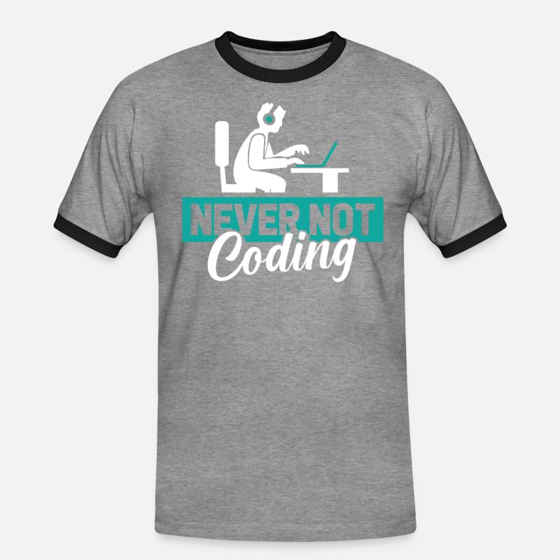 Developer, Coder, Programmer - Men's Ringer Shirt - heather grey/black