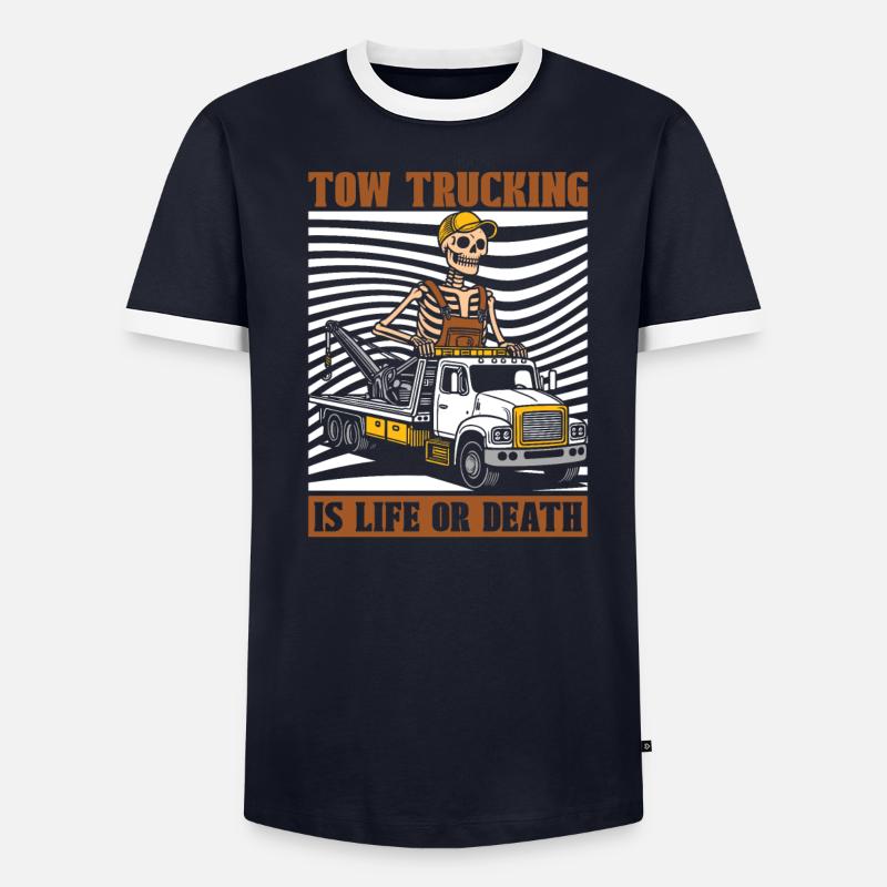 Abschleppdienst Abschlepper Skelett - Männer Kontrast-T-Shirt - undefined