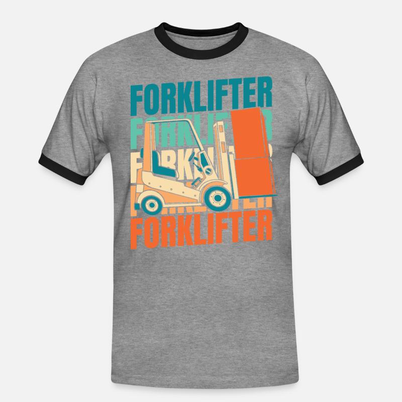 Gabelstapler Staplerfahrer - Männer Kontrast-T-Shirt - Grau meliert/Schwarz
