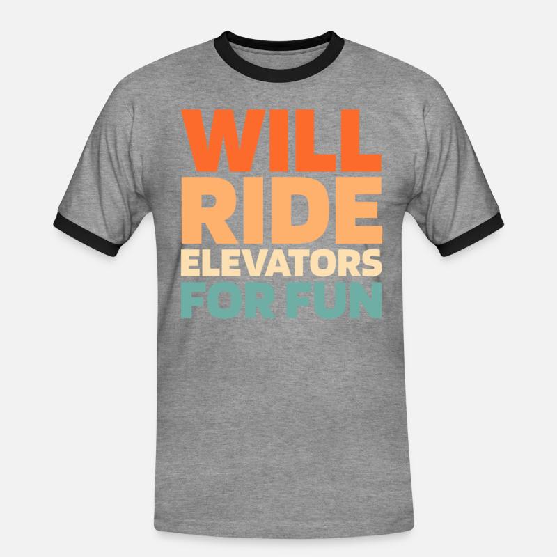Elevator Elevator - Men's Ringer Shirt - heather grey/black