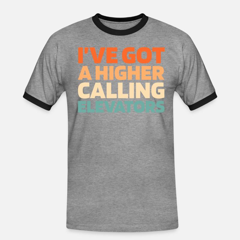 Elevator Elevator - Men's Ringer Shirt - heather grey/black