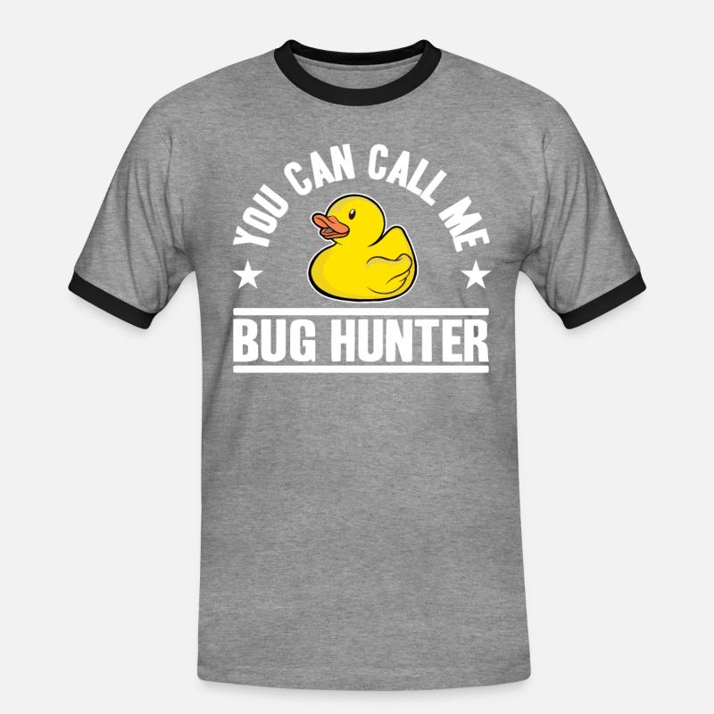 Programmierer Ente Programmieren Debugging Lustig - Männer Kontrast-T-Shirt - Grau meliert/Schwarz