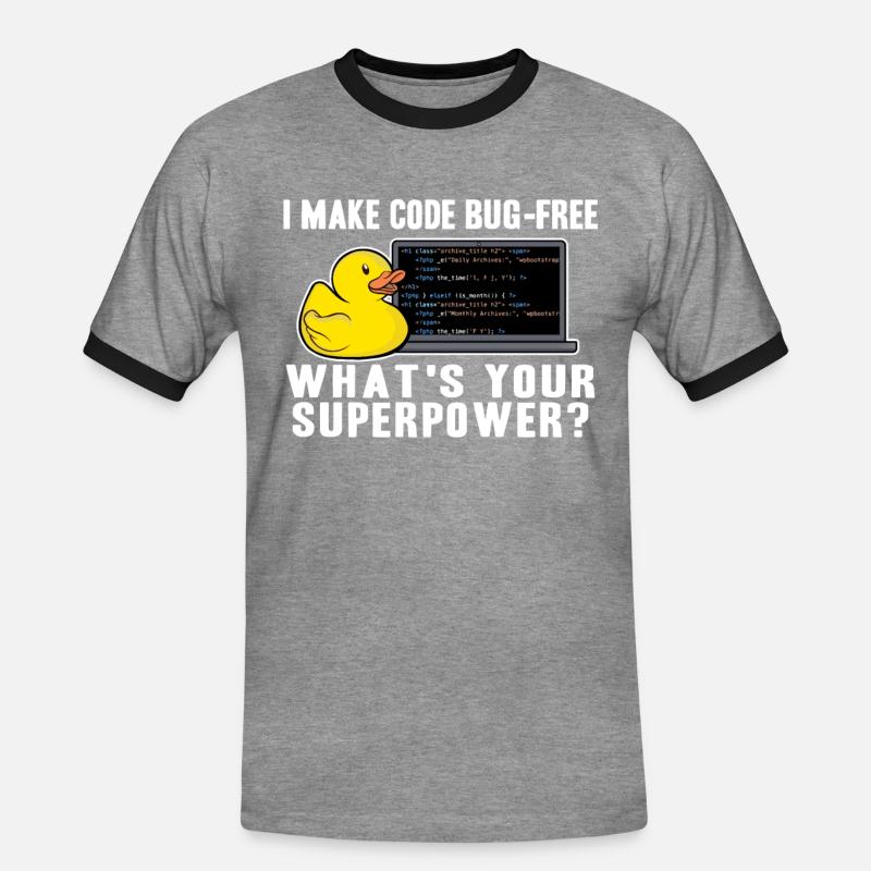 Programmierer Ente Programmieren Debugging Lustig - Männer Kontrast-T-Shirt - Grau meliert/Schwarz