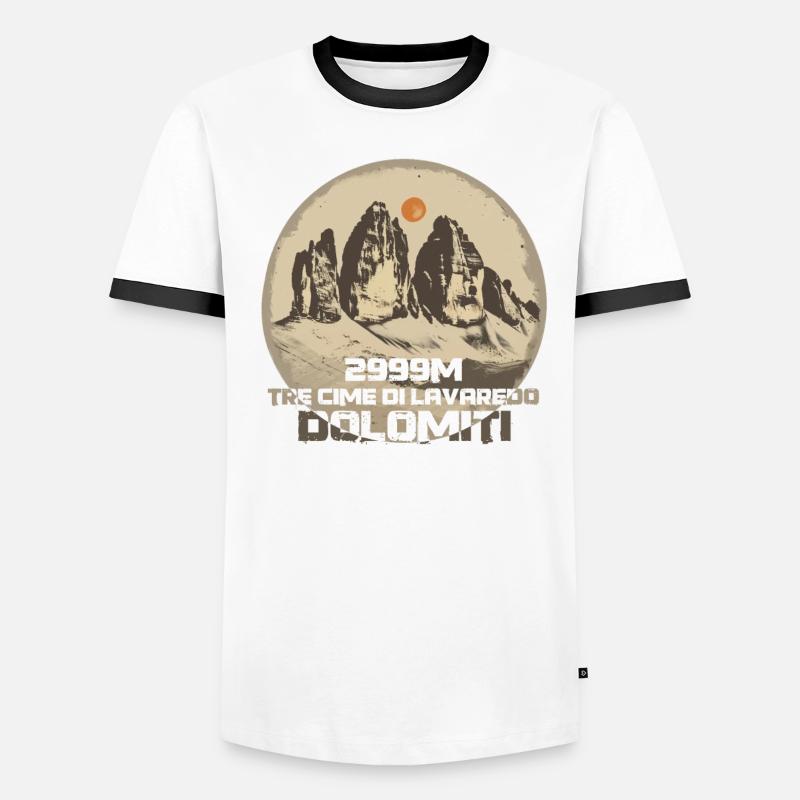 Dolomites Three Peaks Tre Cime di Lavaredo Hiking Men's Ringer Shirt