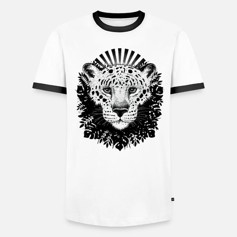 Leopardin Männer Kontrast-T-Shirt