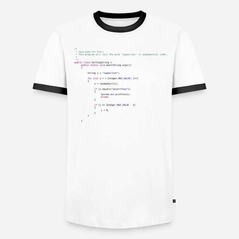 lustiger Java Code zum Sortieren Männer Kontrast-T-Shirt