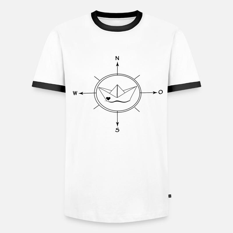 Kompass Männer Kontrast-T-Shirt