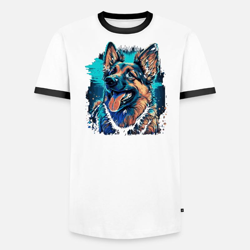 Deutscher Schäferhund Männer Kontrast-T-Shirt