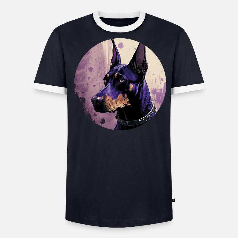 Cooler Dobermann - Männer Kontrast-T-Shirt - undefined