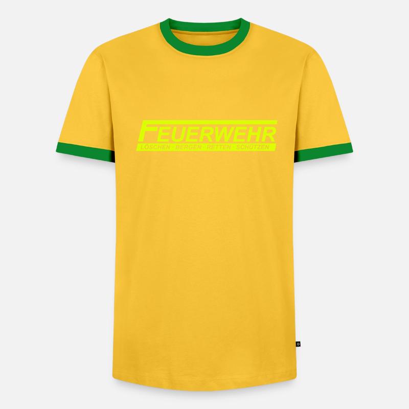 Feuerwehr - Männer Kontrast-T-Shirt - Grau meliert/Schwarz