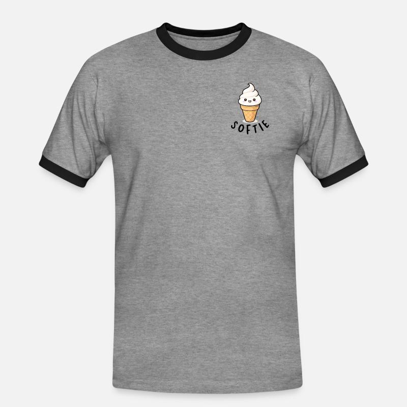 Softie Softeis Lover Eiscreme Icon Geschenk - Männer Kontrast-T-Shirt - Grau meliert/Schwarz