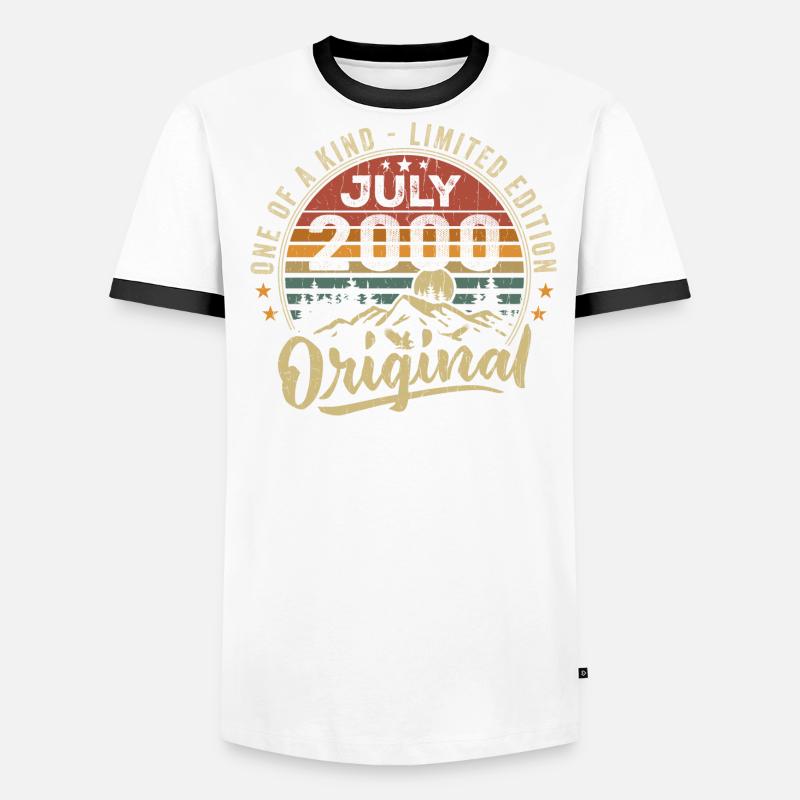 Juli 2000 Original 2000 Juli 2000 Geschenk Männer Kontrast-T-Shirt