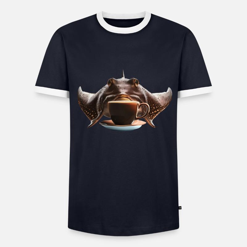 Stingray Kaffee Männer Kontrast-T-Shirt