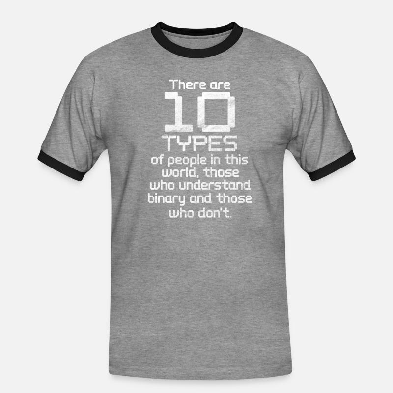 Binary code - Men's Ringer Shirt - heather grey/black